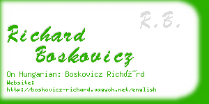 richard boskovicz business card